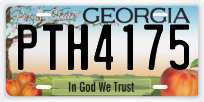 GA license plate PTH4175