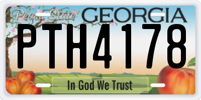 GA license plate PTH4178