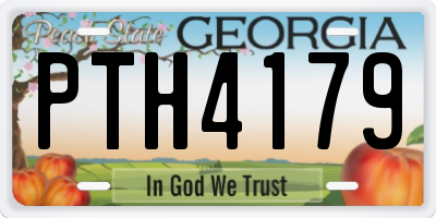 GA license plate PTH4179