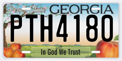 GA license plate PTH4180