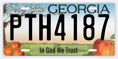GA license plate PTH4187