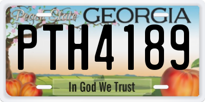 GA license plate PTH4189