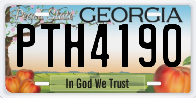 GA license plate PTH4190