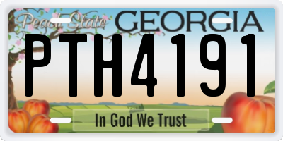 GA license plate PTH4191