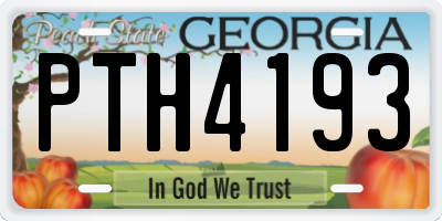 GA license plate PTH4193
