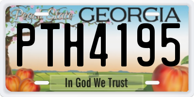 GA license plate PTH4195