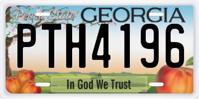 GA license plate PTH4196