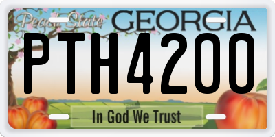 GA license plate PTH4200