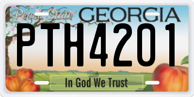 GA license plate PTH4201