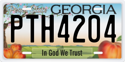 GA license plate PTH4204