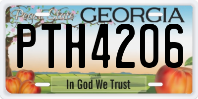 GA license plate PTH4206