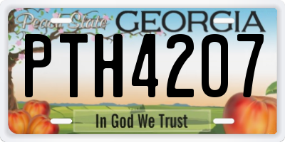 GA license plate PTH4207