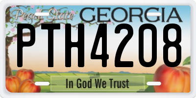 GA license plate PTH4208
