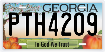 GA license plate PTH4209
