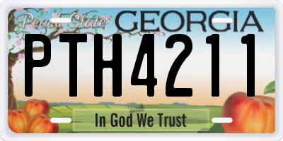 GA license plate PTH4211