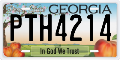 GA license plate PTH4214