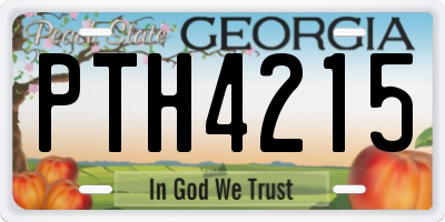 GA license plate PTH4215