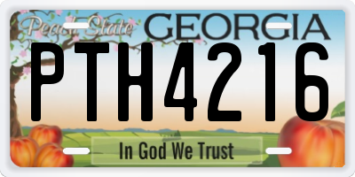 GA license plate PTH4216