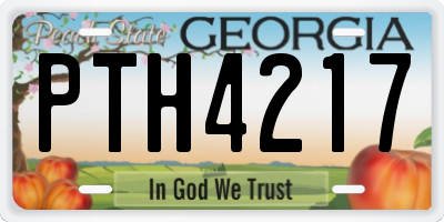 GA license plate PTH4217