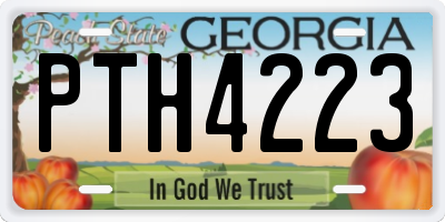 GA license plate PTH4223