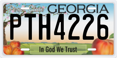 GA license plate PTH4226