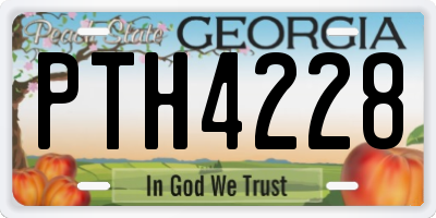 GA license plate PTH4228