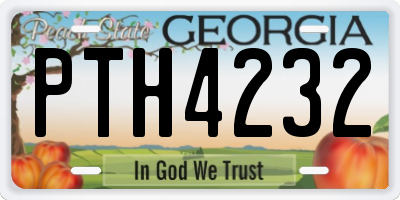 GA license plate PTH4232