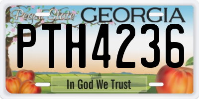 GA license plate PTH4236