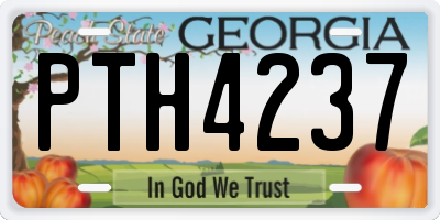 GA license plate PTH4237