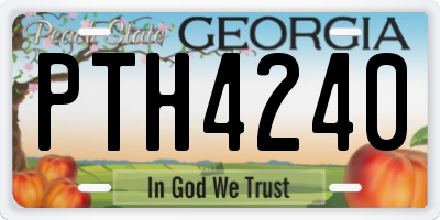 GA license plate PTH4240