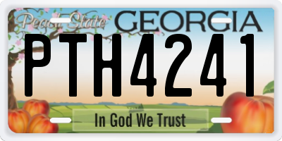 GA license plate PTH4241