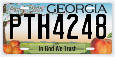 GA license plate PTH4248