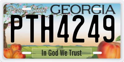 GA license plate PTH4249