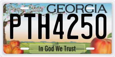 GA license plate PTH4250