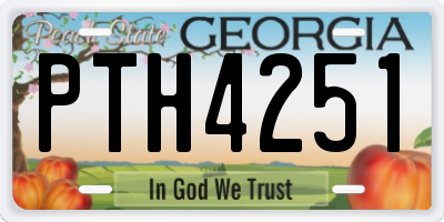 GA license plate PTH4251