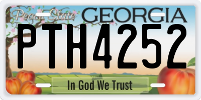 GA license plate PTH4252