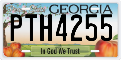 GA license plate PTH4255