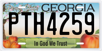 GA license plate PTH4259