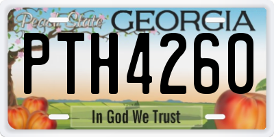 GA license plate PTH4260