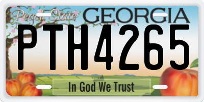 GA license plate PTH4265
