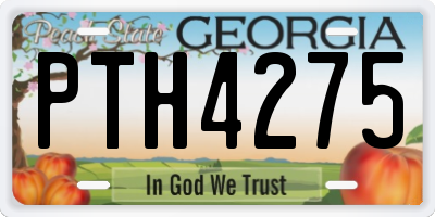 GA license plate PTH4275