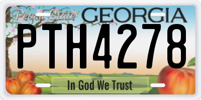GA license plate PTH4278