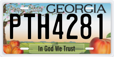 GA license plate PTH4281