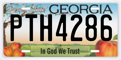 GA license plate PTH4286