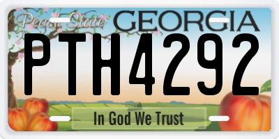 GA license plate PTH4292