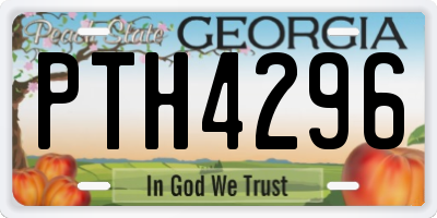 GA license plate PTH4296
