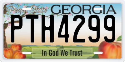 GA license plate PTH4299