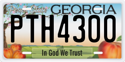 GA license plate PTH4300