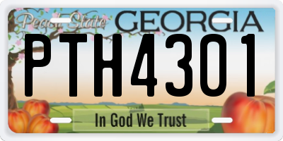 GA license plate PTH4301