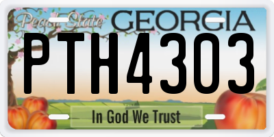 GA license plate PTH4303
